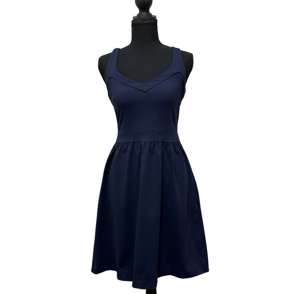 Cynthia Rowley Navy Fit & Flare Dress Womens 2 Sleeveless A-Line Pockets
